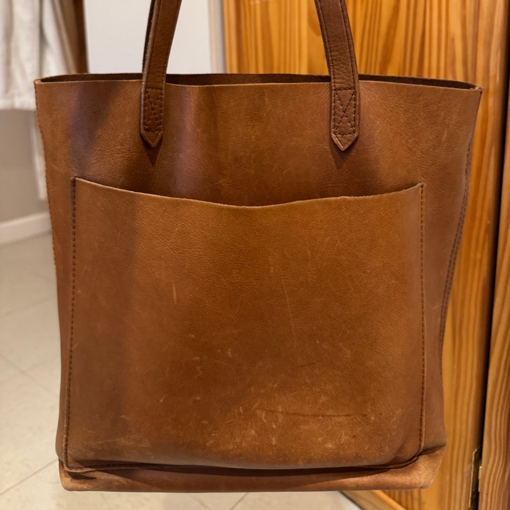 Madewell Transport Brown Leather Tote Bag
